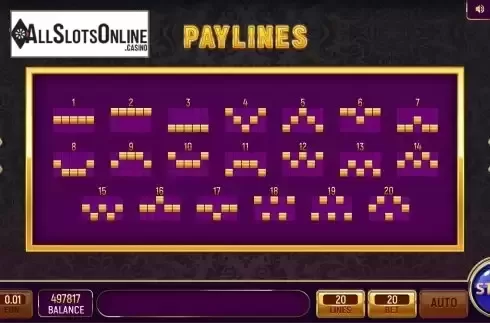 Paylines screen