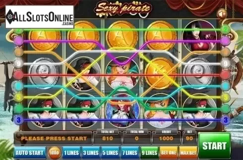 Reels screen. Sexy Pirates from GameX