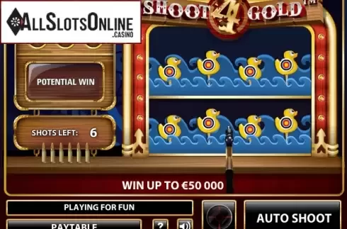 Game Screen. Shoot 4 Gold from NetEnt