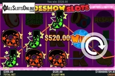 Game workflow 3. Sideshow Slots from Slot Factory