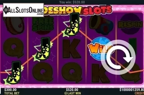 Game workflow 4. Sideshow Slots from Slot Factory