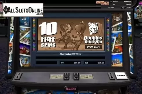 Free spins screen 1. Snapshot from Realistic
