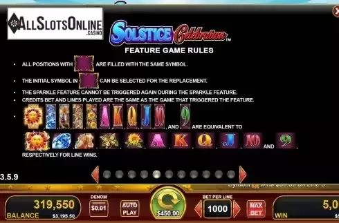 Sparkle feature screen 2