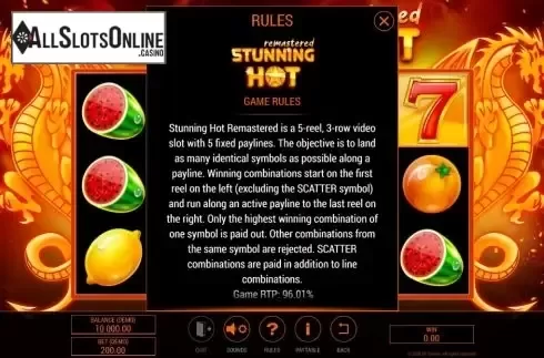 Game Rules 1. Stunning Hot Remastered from BF games