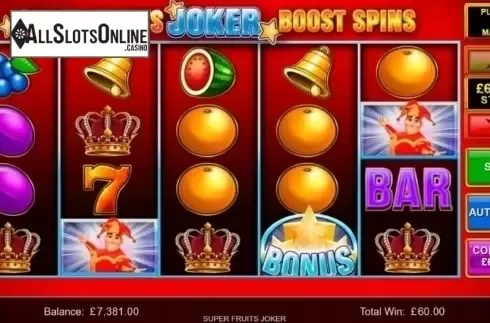 Boost Spins Reels. Super Fruits Joker from Inspired Gaming