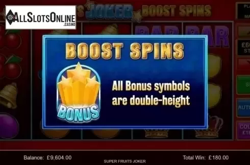 Boost Spins Triggered. Super Fruits Joker from Inspired Gaming