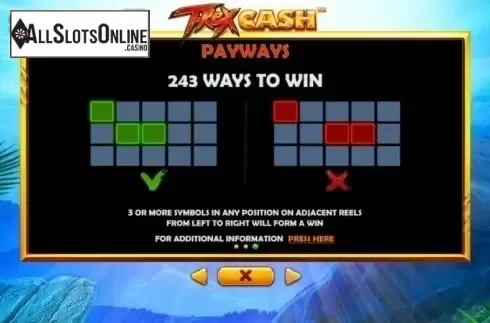 Paytable 3. T-Rex Cash from Skywind Group