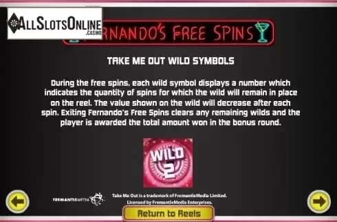 Paytable 2. Take Me Out Date Night from Gamesys