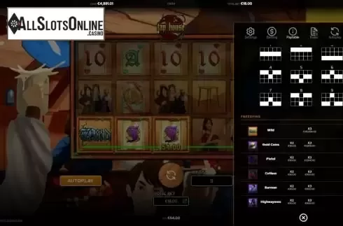 Paylines screen