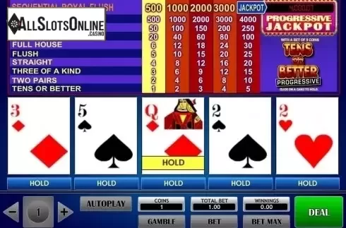 Game Screen. Tens or Better Progressive (iSoftBet) from iSoftBet