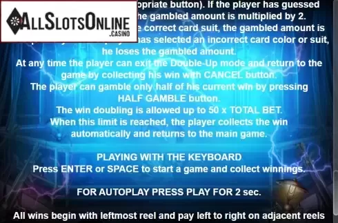 Paytable 5. Tesla Power from Casino Technology