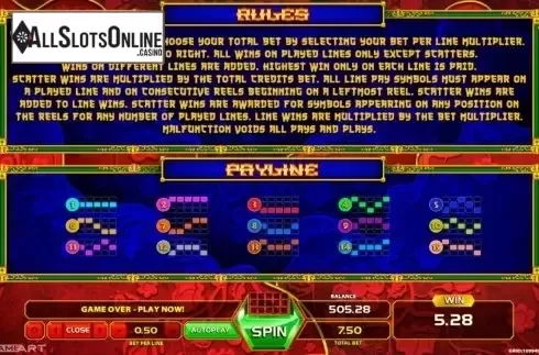 Paytable 3. Three Kings from GameArt