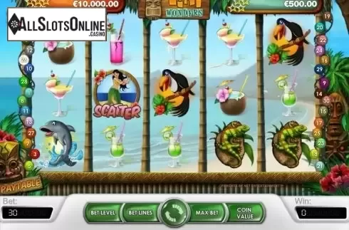 Screen2. Tiki Wonders from NetEnt