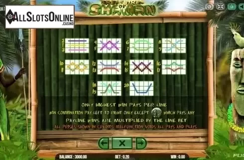 Paytable 2. Treasure Of Shaman from Fugaso