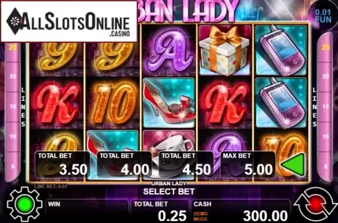 Reel screen. Urban Lady from Casino Technology