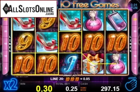 Win screen 2. Urban Lady from Casino Technology