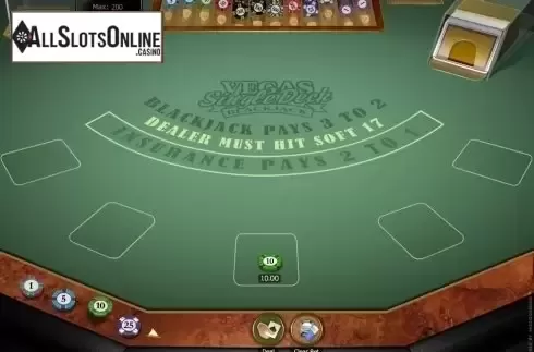 Game Screen. Vegas Downtown Blackjack Gold from Microgaming