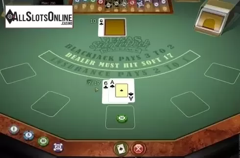 Game Screen. Vegas Downtown Blackjack Gold from Microgaming