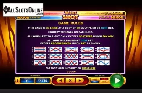 Paylines screen. West Shot from Skywind Group