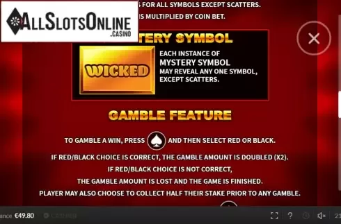 Paytable 3. Wicked 777 from Skywind Group