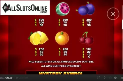 Paytable 2. Wicked 777 from Skywind Group