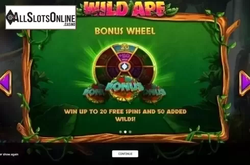 Start Screen. Wild Ape from iSoftBet