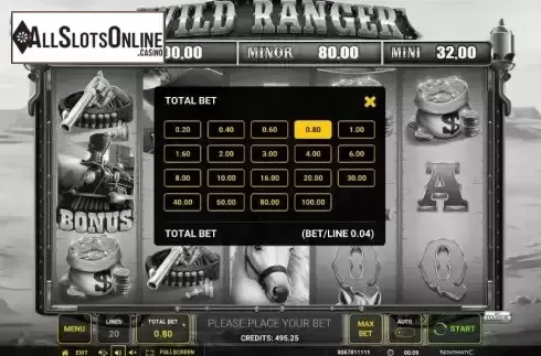 Total Bet Screen