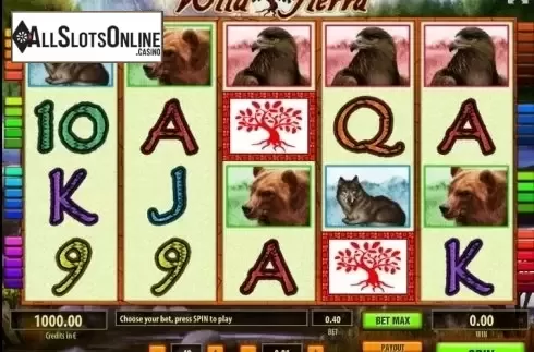 Reel screen. Wild Sierra from Tom Horn Gaming