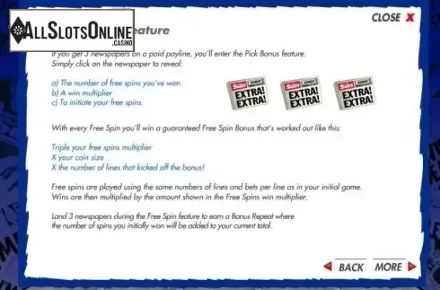 Paytable 2. Winning Headlines from Gamesys