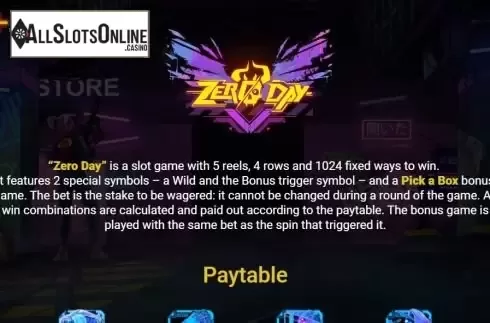 Paytable 1