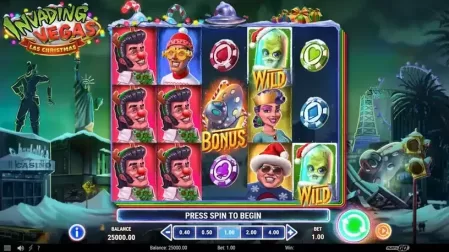 Invading Vegas: Las Christmas slot screenshot 1