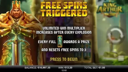 King Arthur 10K Ways slot screenshot 5