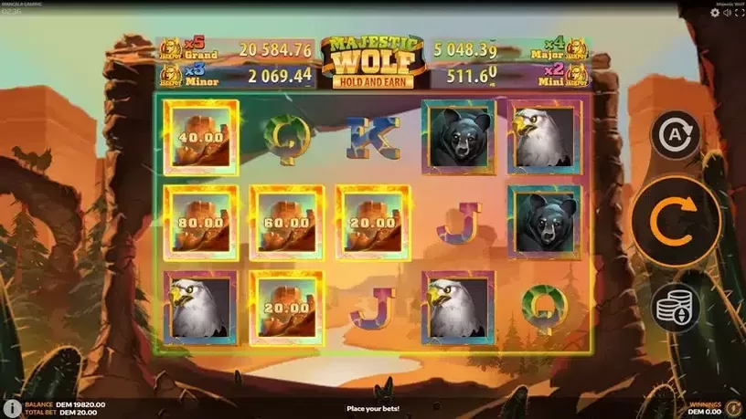 Majestic Wolf slot screenshot 2
