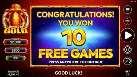 Mammoth Gold slot screenshot 2