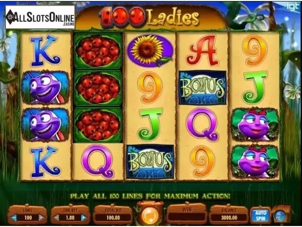 Reels screen. 100 Ladies from IGT