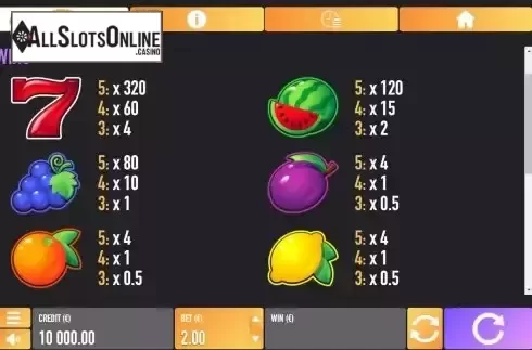Pay Table screen