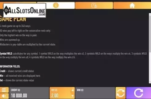 Game Rules screen