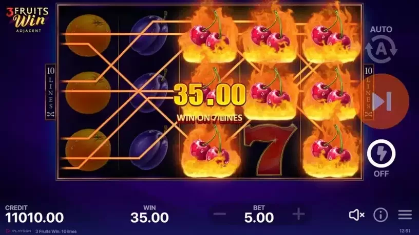 3 Fruits Win: 10 lines slot screenshot 3