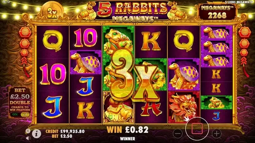 5 Rabbits Megaways slot screenshot 3