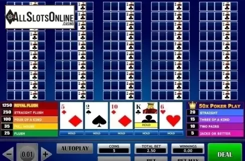 Game Screen. 50x Poker Play Poker from iSoftBet