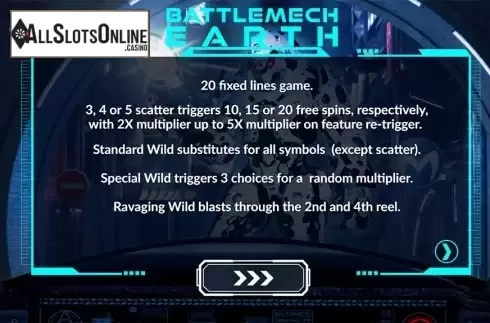 Intro screen. Battlemech Earth from Maverick