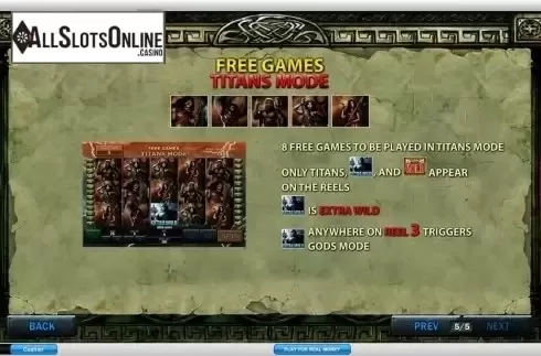 Paytable 5. Battle of the gods from Playtech