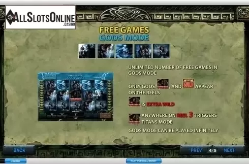 Paytable 4. Battle of the gods from Playtech