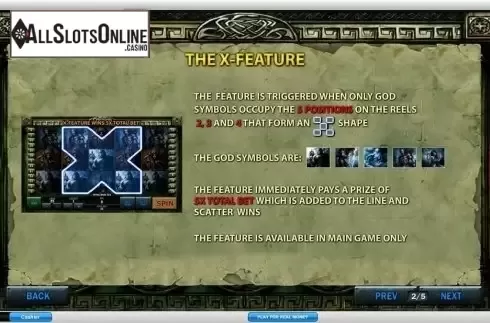 Paytable 2. Battle of the gods from Playtech