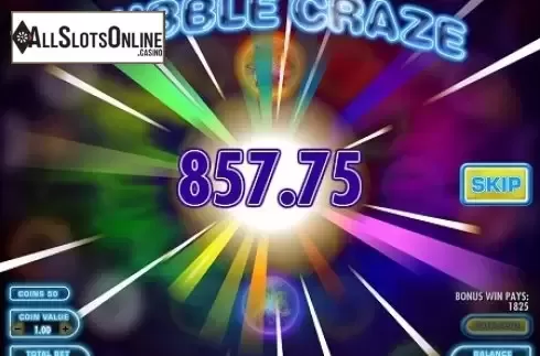 Win presentation. Bubble Craze from IGT