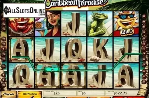 Win screen. Caribbean Paradise from MultiSlot