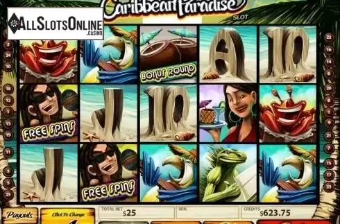 Reel screen. Caribbean Paradise from MultiSlot