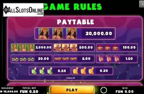 PayTable Screen