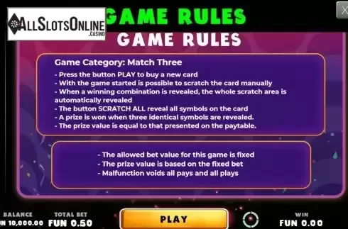 Rules Screen