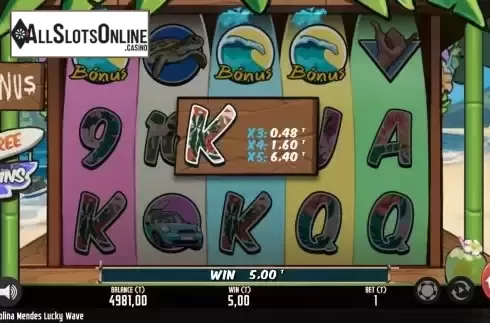 Bonus Game screen